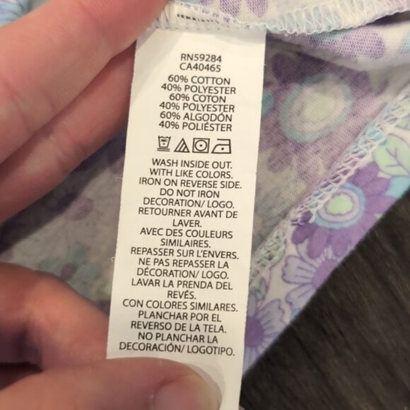 3/$20 THE CHILDRENS PLACE Iris Pop Print Tie Front Top Flutter Short Sleeve - Picture 8 of 9